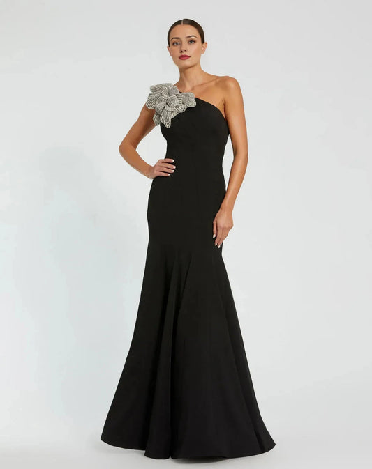Glamorous Mermaid One-Shoulder Sleeveless Open-Back Floor-Length Prom Dress by YiHuiw