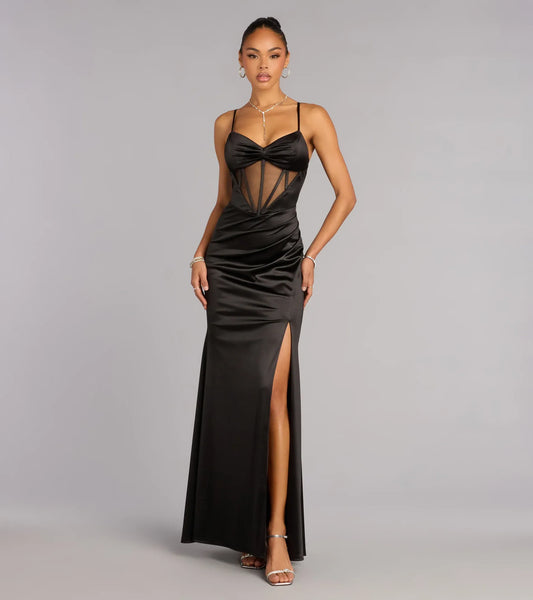 Mermaid Sweetheart Lace High Slit Floor-Length Wedding Dress - Yihuiw by Yihuiw