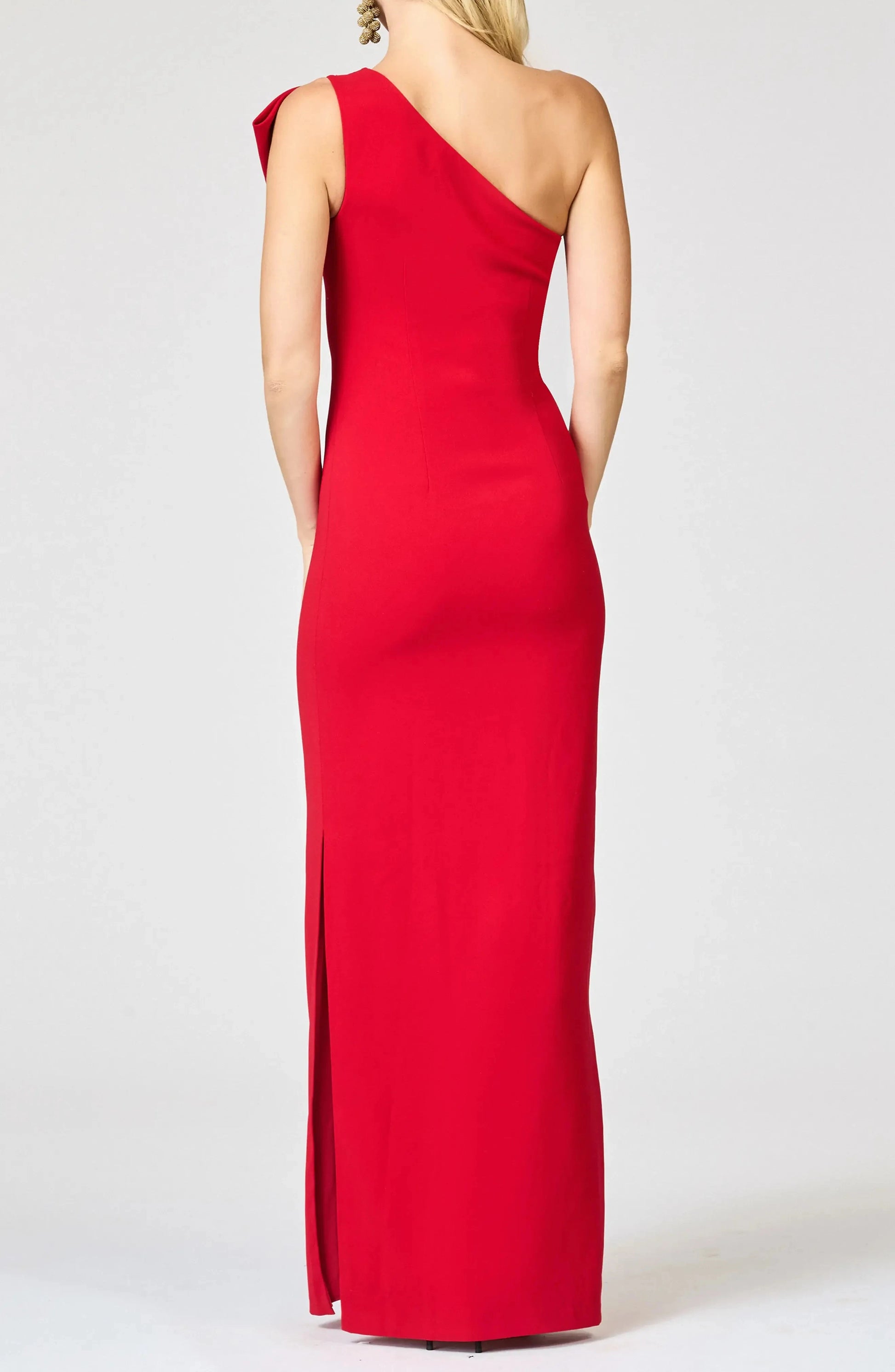 Glamorous Sheath One Shoulder Bow Accent Zip Back Maxi For Adults Evening Dress by YiHuiw