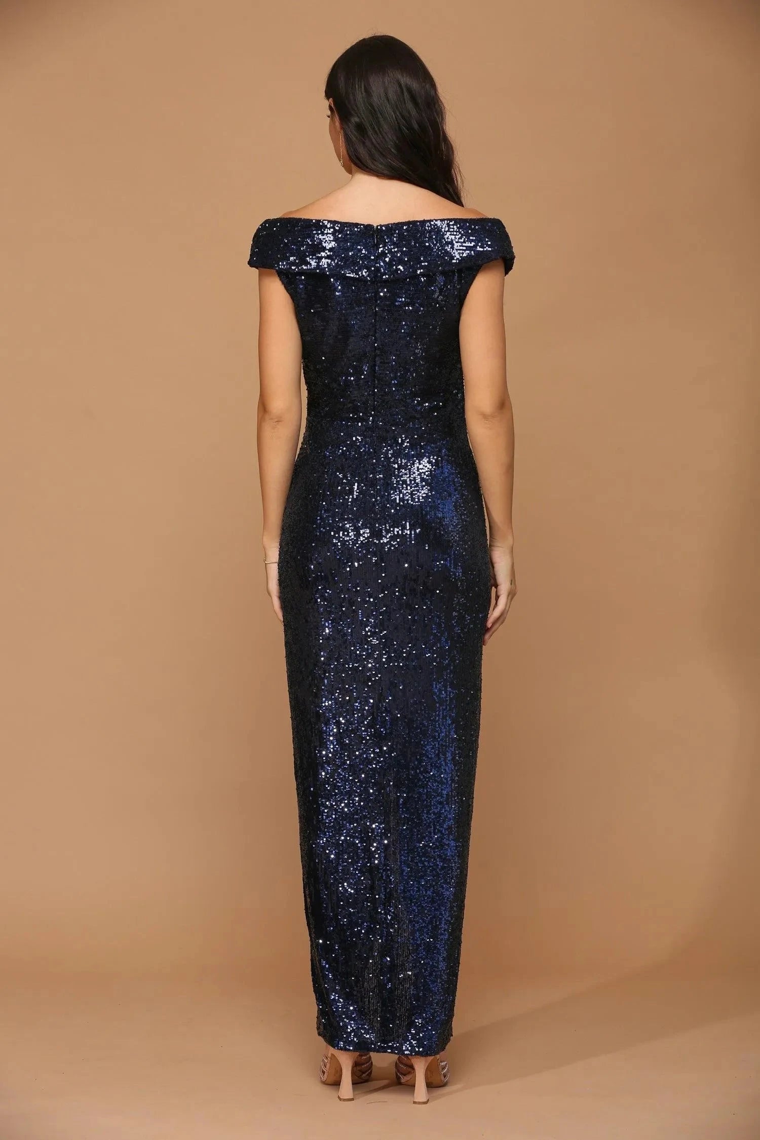 Glamorous Sheath V-Neck Off Shoulder Zipper Back Floor Length Prom Dress by YiHuiw