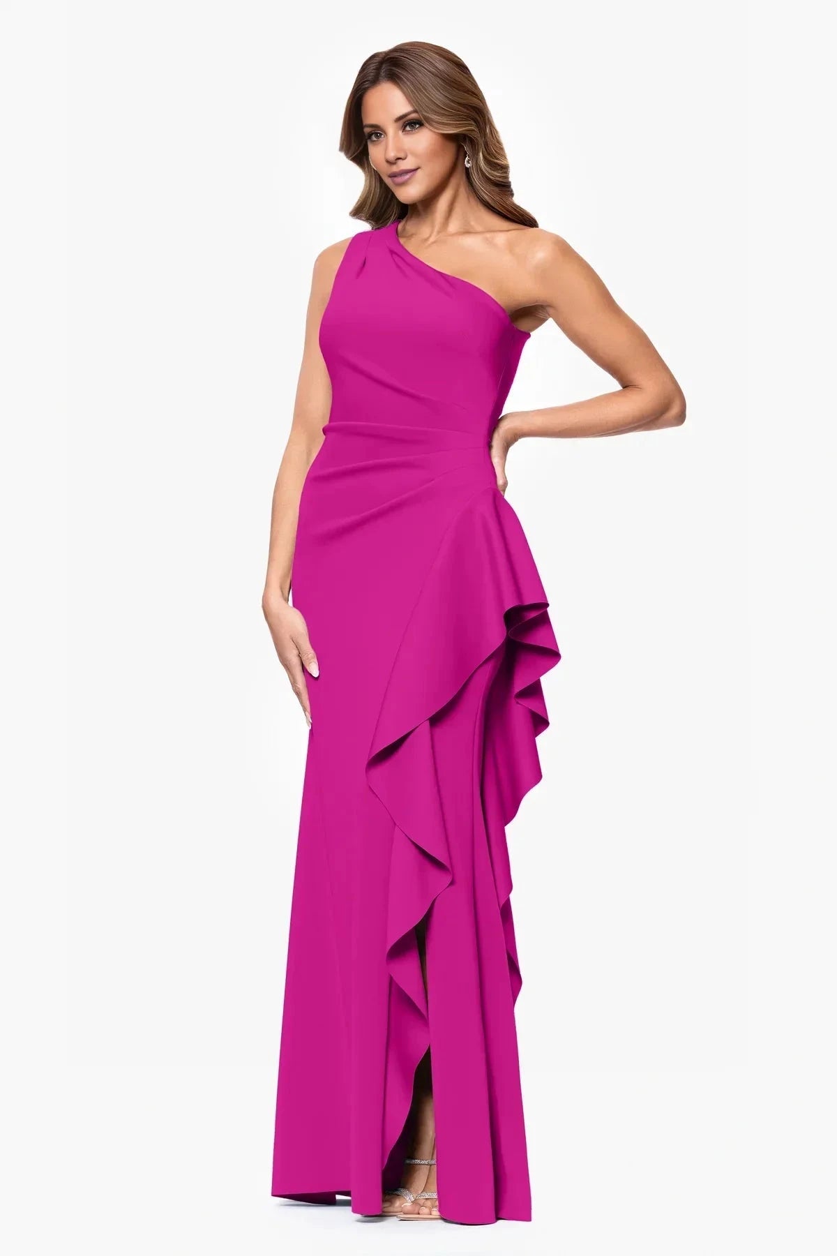 Glamorous Mermaid One-Shoulder Neck Ruffled Backless Floor-Length Prom Dress by YiHuiw