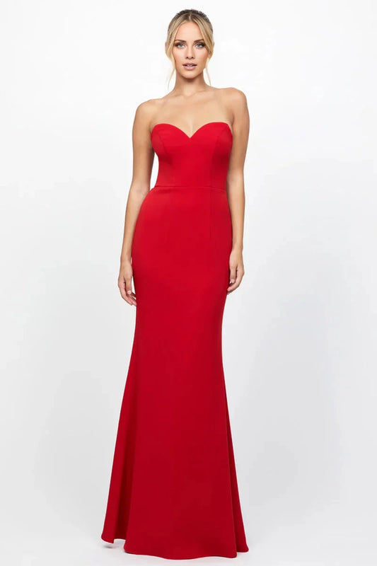 Glamorous Mermaid Strapless Sleeveless Sweetheart Neck Lace-Up-Back Floor-Length Evening Dress by YiHuiw