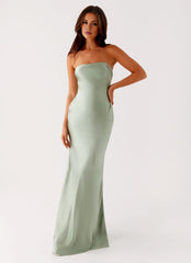Glamorous Off the Shoulder Neck Strapless Satin Sleeveless Mermaid Floor-Length Prom Dress