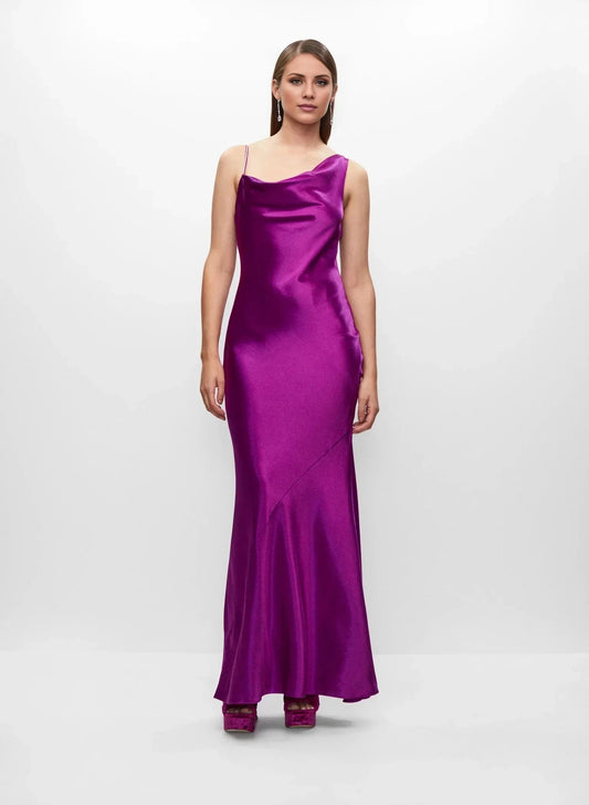 Glamorous One-Shoulder Asymmetrical Neck Sleeveless Satin Mermaid Floor-Length Evening Dress by YiHuiw