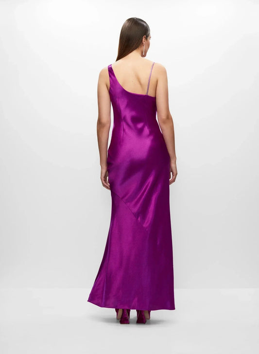 Glamorous One-Shoulder Asymmetrical Neck Sleeveless Satin Mermaid Floor-Length Evening Dress by YiHuiw