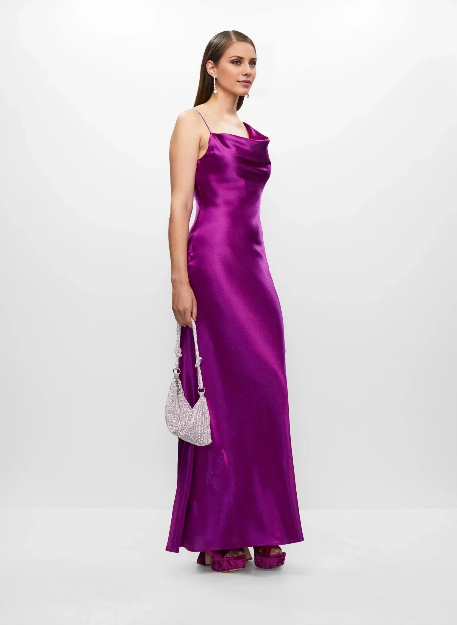 Glamorous One-Shoulder Asymmetrical Neck Sleeveless Satin Mermaid Floor-Length Evening Dress by YiHuiw