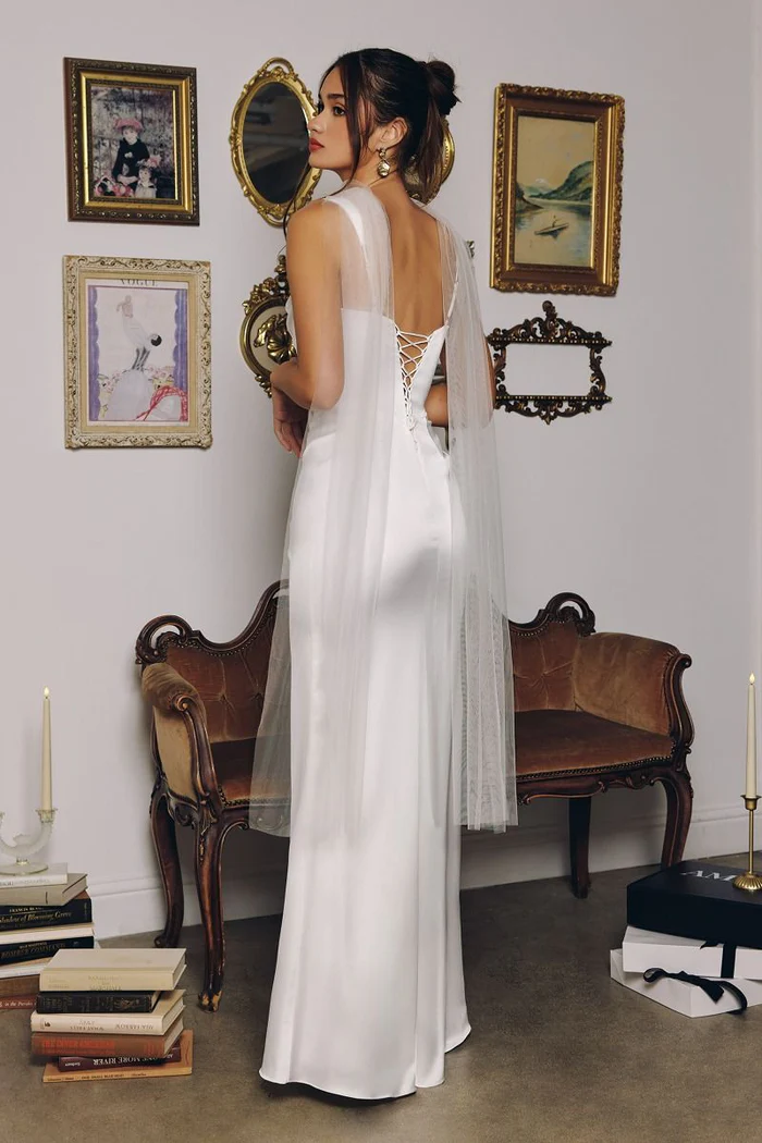 Glamuroso vestido de graduación largo hasta el suelo de satén, corte sirena, escote cuadrado, cintura fruncida, con cordones en la espalda, para eventos formales