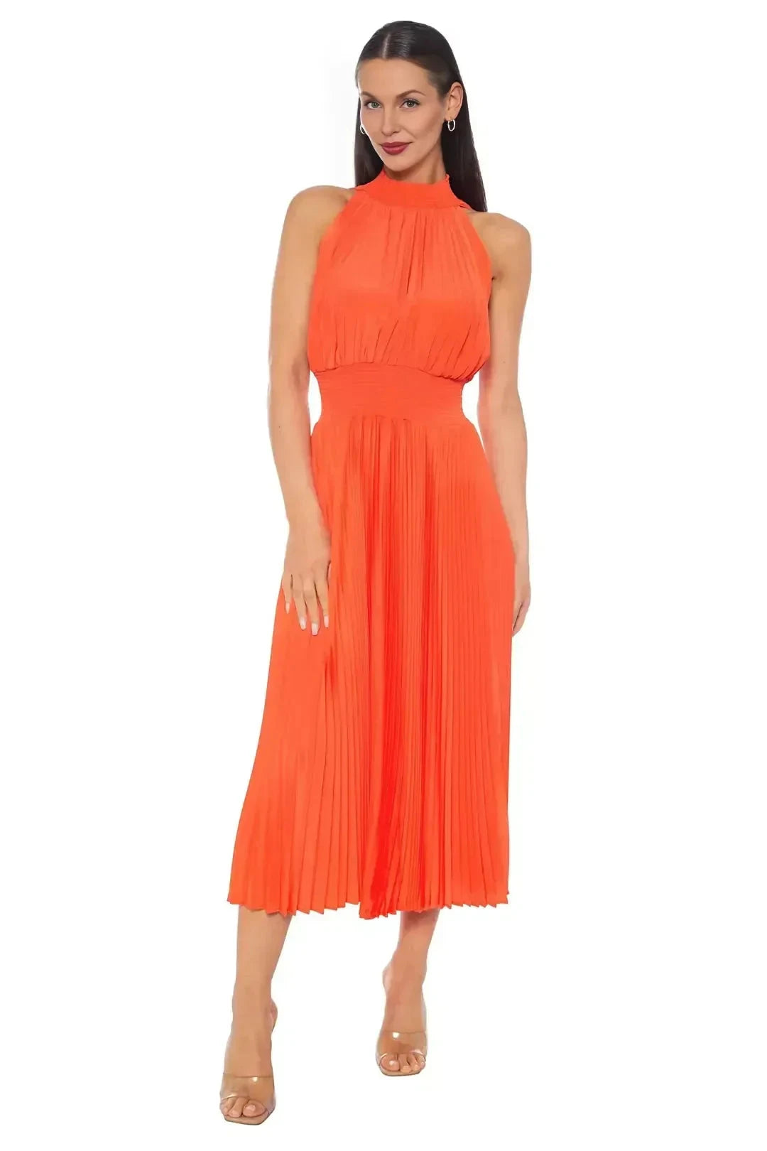Gorgeous A Line High Neck Sleeveless Keyhole Back Midi Length Mother of the Bride Dress by YiHuiw