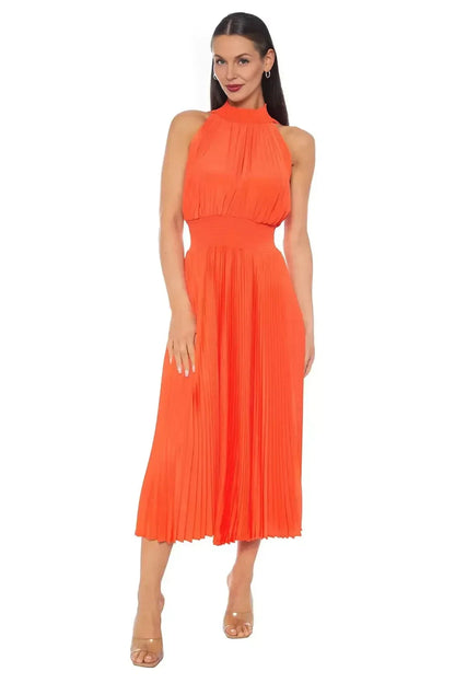 Gorgeous A Line High Neck Sleeveless Keyhole Back Midi Length Mother of the Bride Dress by YiHuiw