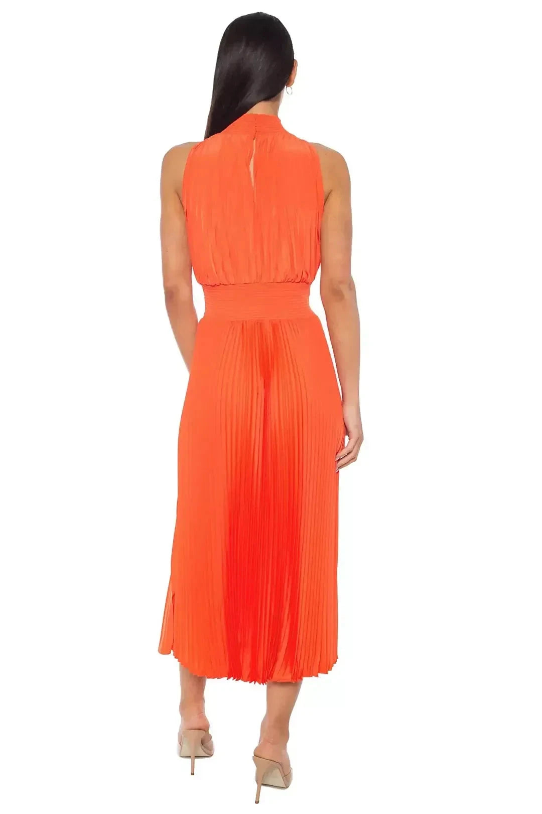 Gorgeous A Line High Neck Sleeveless Keyhole Back Midi Length Mother of the Bride Dress by YiHuiw