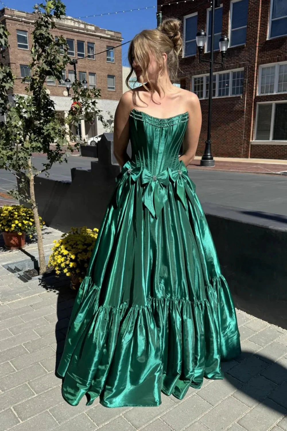 Gorgeous Ball-Gown Strapless Sleeveless Beaded-Bodice Floor-Length Prom Evening Formal Dress by JiMiss Dresses