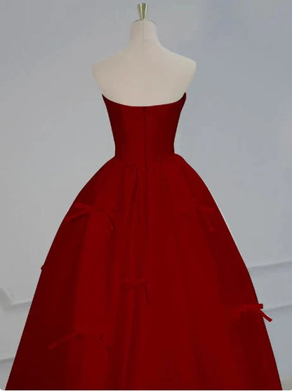 Gorgeous Ball Gown Strapless Red Prom Dresses Formal Summer Wedding Guest Dresses Wedding Guest Outfits simple gentle atmospheric and unique desi Bring summer colors to enhance whiteness by YiHuiw