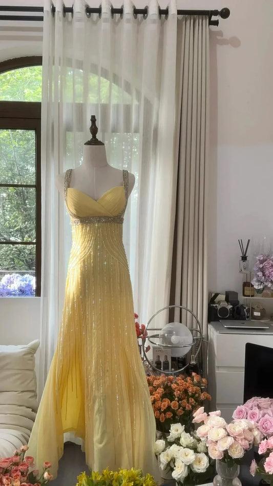 Gorgeous Shiny Fashion Elegant Exquisite Beaded Long simple gentle atmospheric and unique desi Bring summer colors to enhance whiteness by YiHuiw