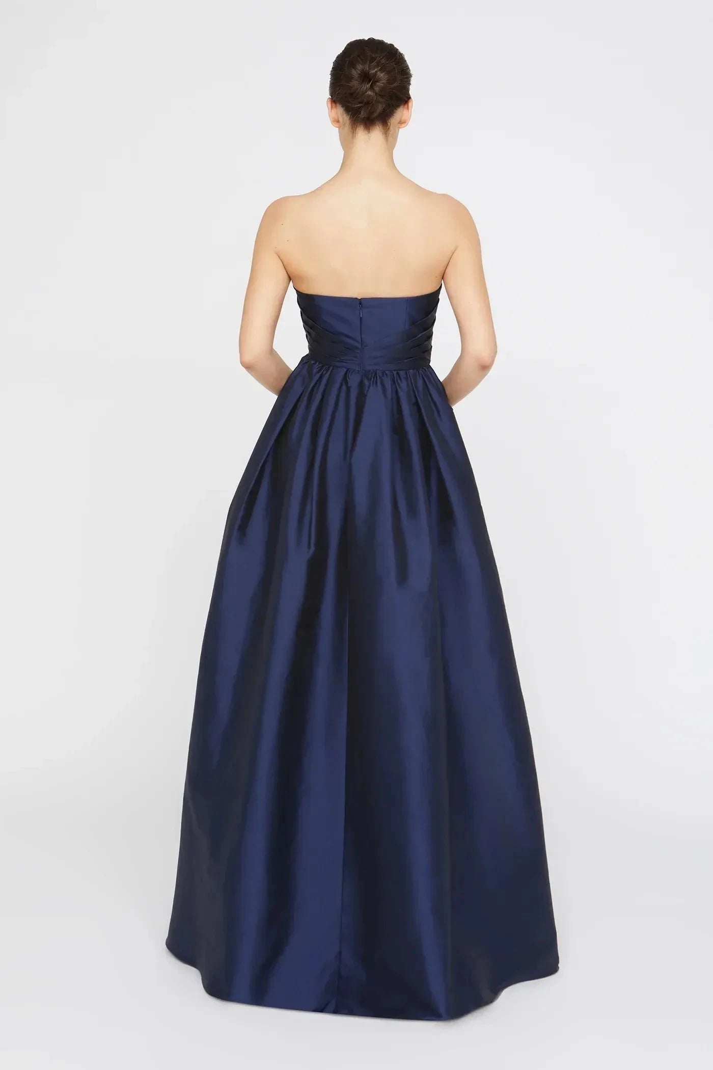 Graceful Ball Gown Strapless Sleeveless Ruffled Back Floor Length Prom Dress by YiHuiw