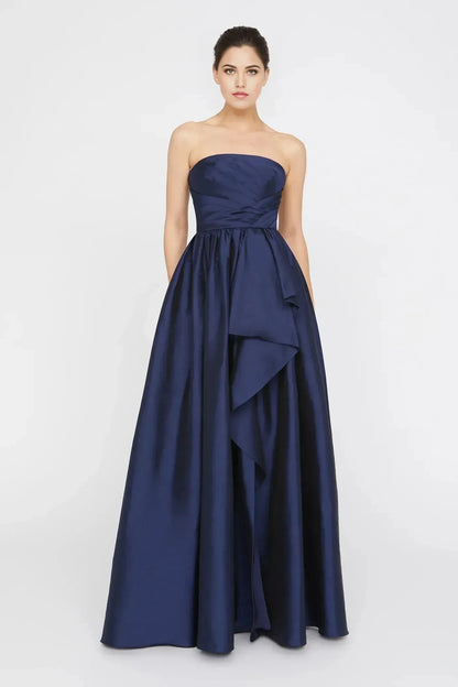 Graceful Ball Gown Strapless Sleeveless Ruffled Back Floor Length Prom Dress by YiHuiw
