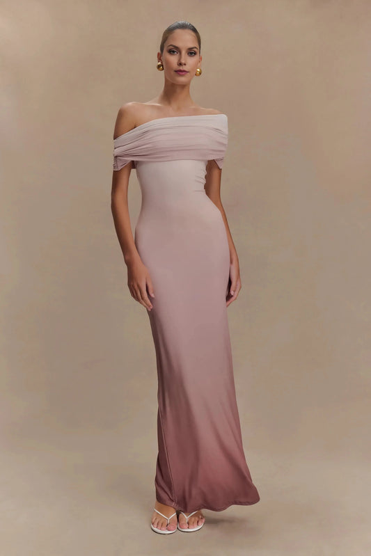 Graceful Mermaid One Shoulder Cap Sleeve Draped Back Floor Length Prom Dress by YiHuiw