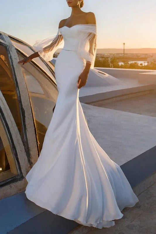 Mermaid Sweetheart Floor-Length Wedding Dress - Yihuiw by Yihuiw