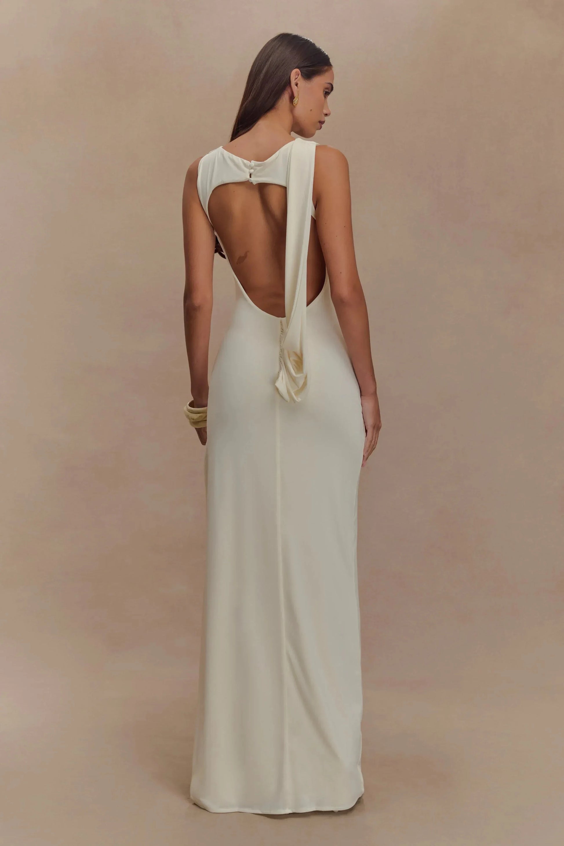 Graceful Sheath Boat Neck Sleeveless Open Back Floor Length Prom Dress by YiHuiw