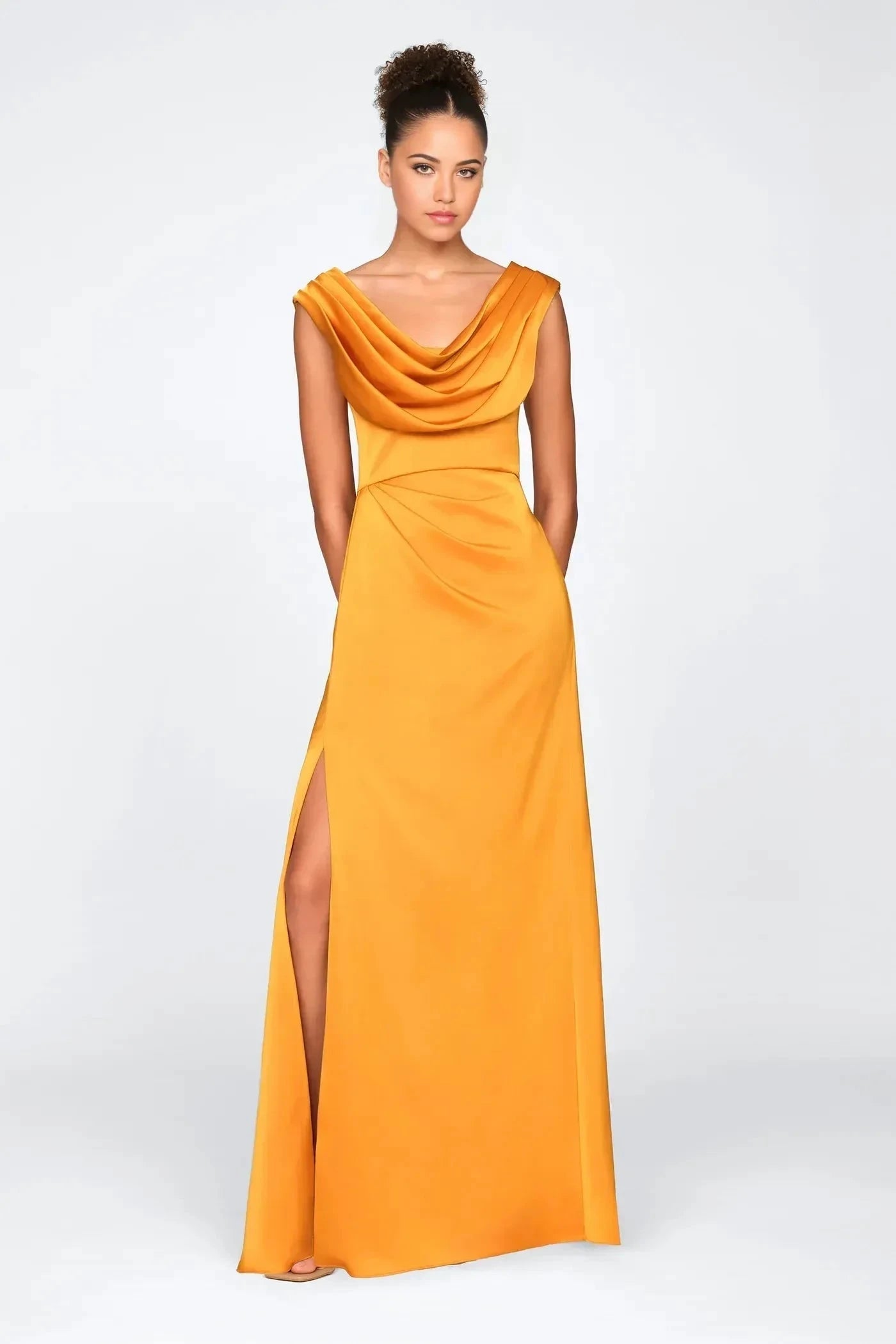 Graceful Sheath Cowl Neck Sleeveless Back Zipper Floor Length Prom Dress by YiHuiw