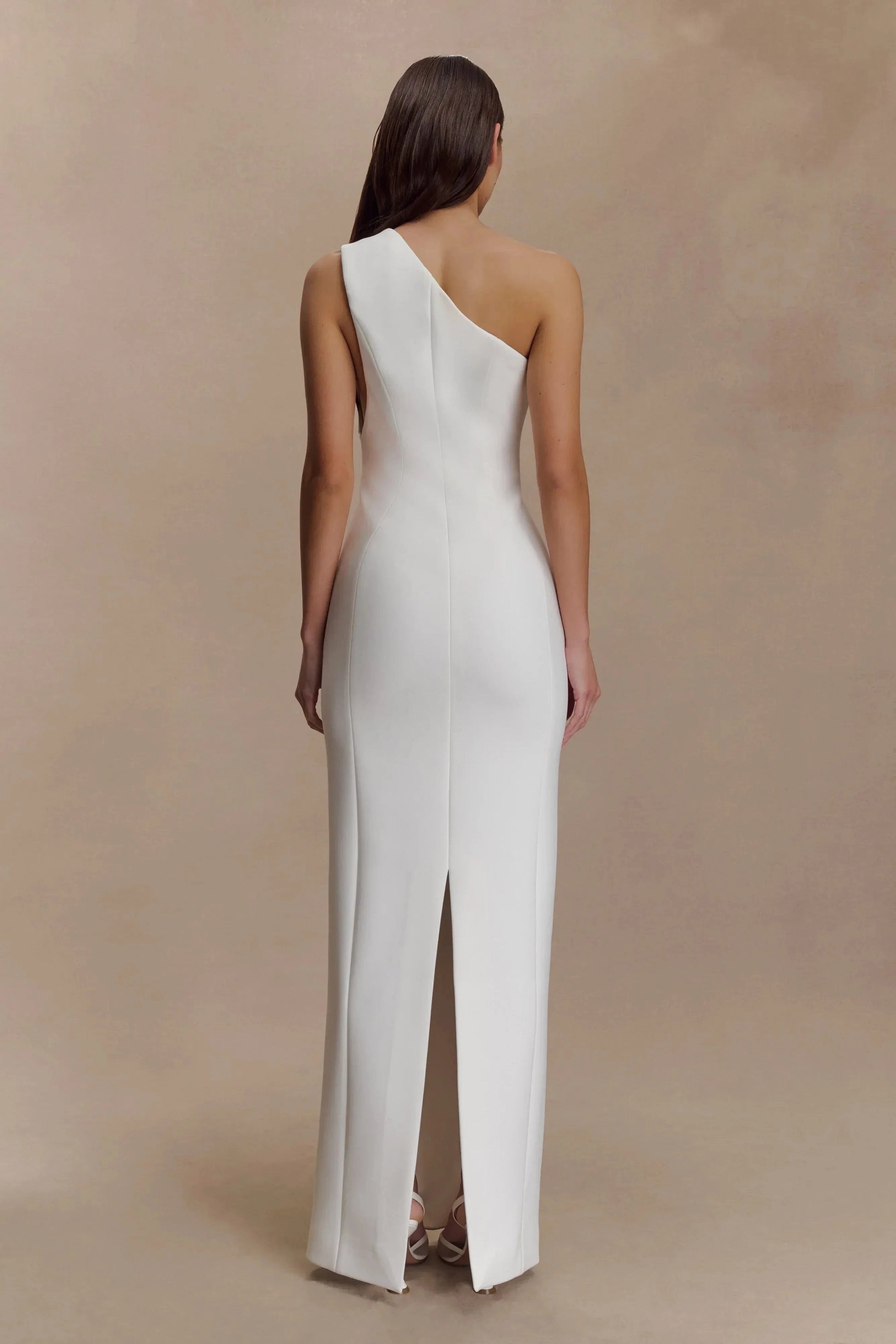 Graceful Sheath One Shoulder Sleeveless Back Slit Floor Length Prom Dress by YiHuiw