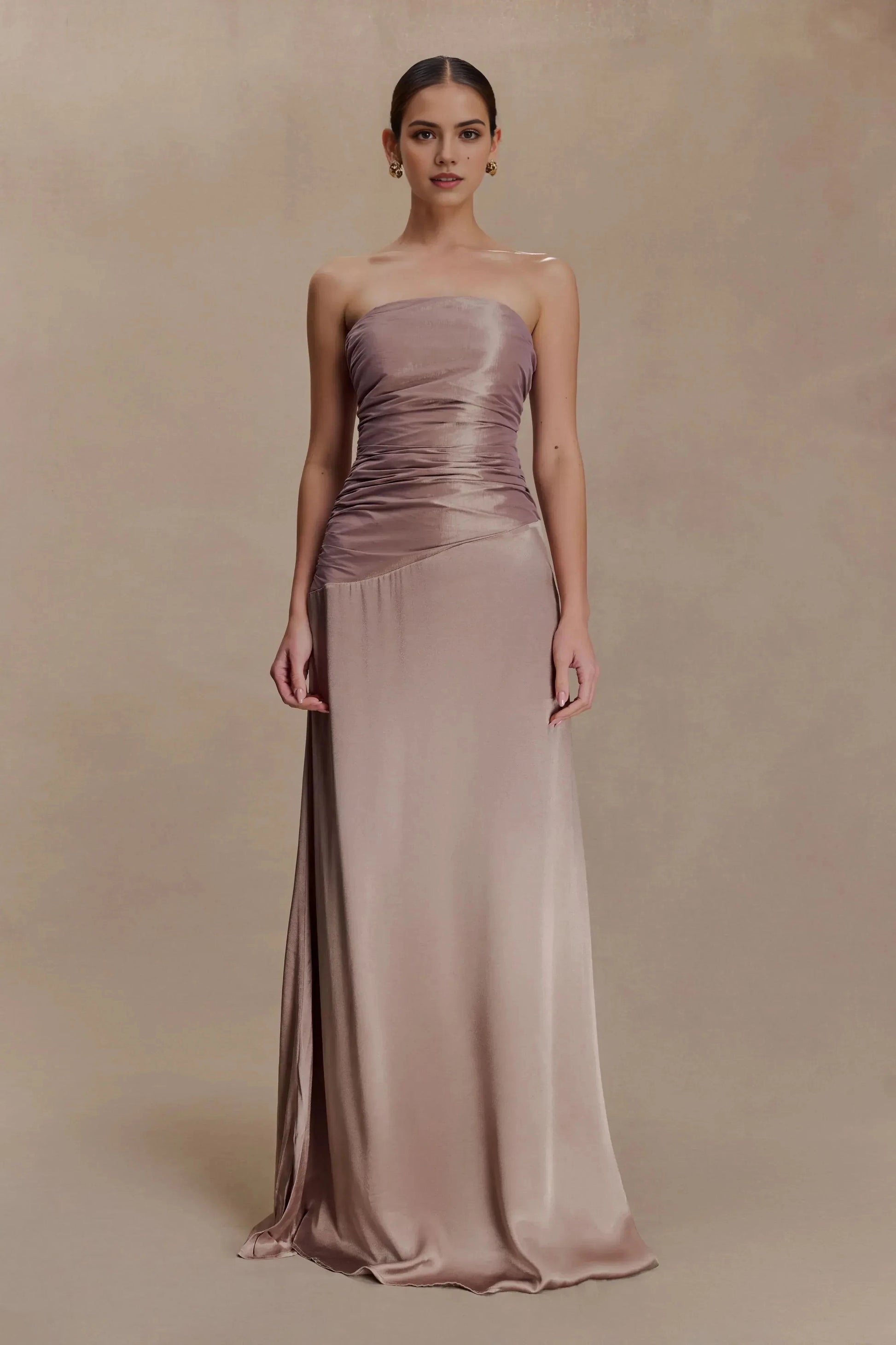 Graceful Sheath Strapless Sleeveless Lace Up Back Floor Length Prom Dress by YiHuiw