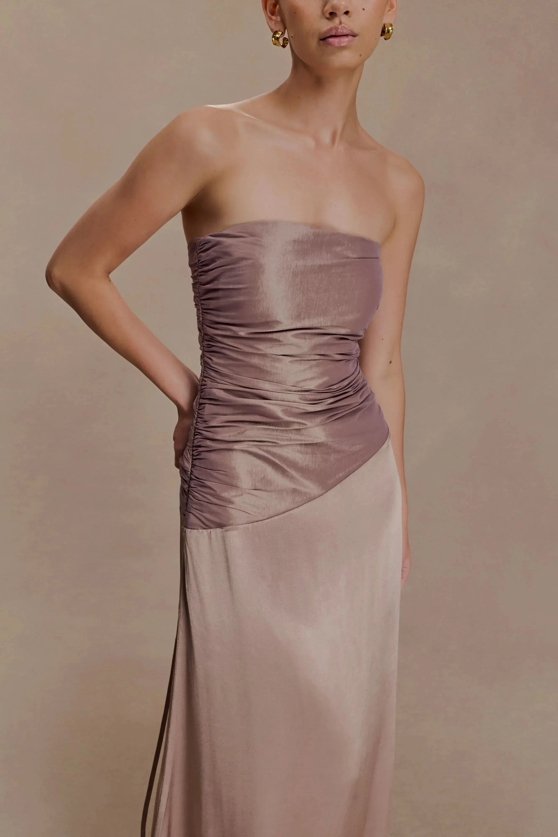 Graceful Sheath Strapless Sleeveless Lace Up Back Floor Length Prom Dress by YiHuiw