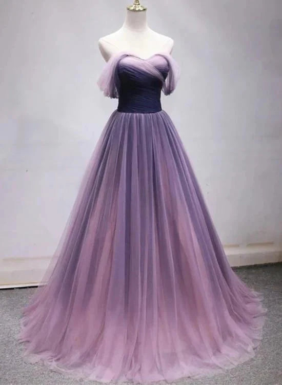 Gradient mesh dress with strapless design suitable for dinners, dances, etc by YiHuiw