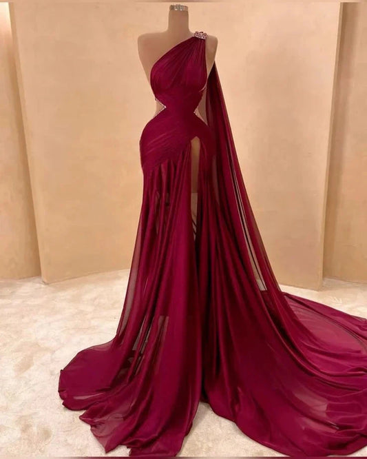 Green Sexy Elegant Waist-baring Long Satin Prom Dress Evening Dress simple gentle atmospheric and unique desi Bring summer colors to enhance whiteness by YiHuiw