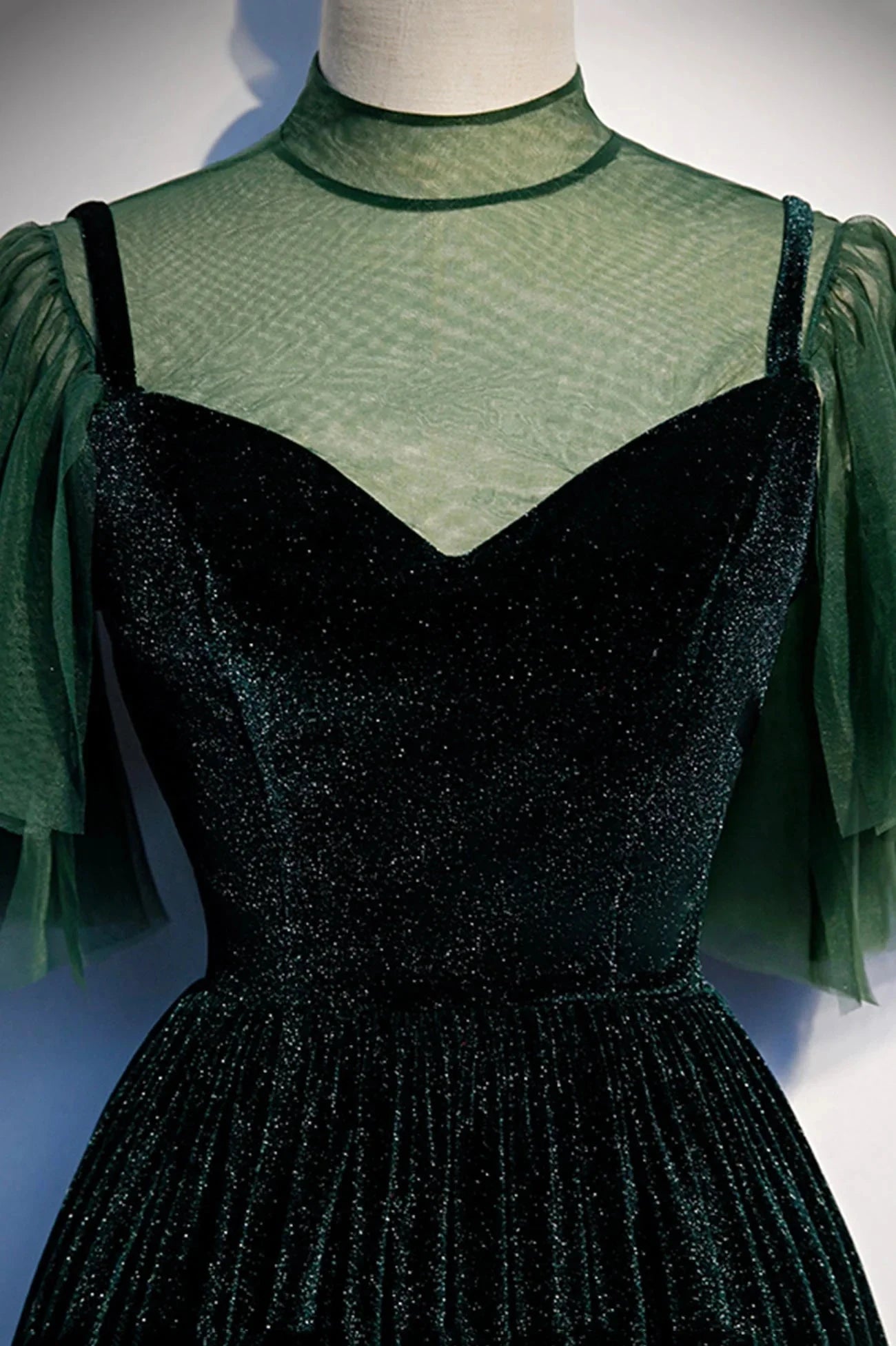 Green Velvet Long A-Line Prom Dress Green Formal Evening Dress simple gentle atmospheric and unique desi Bring summer colors to enhance whitenes by YiHuiw