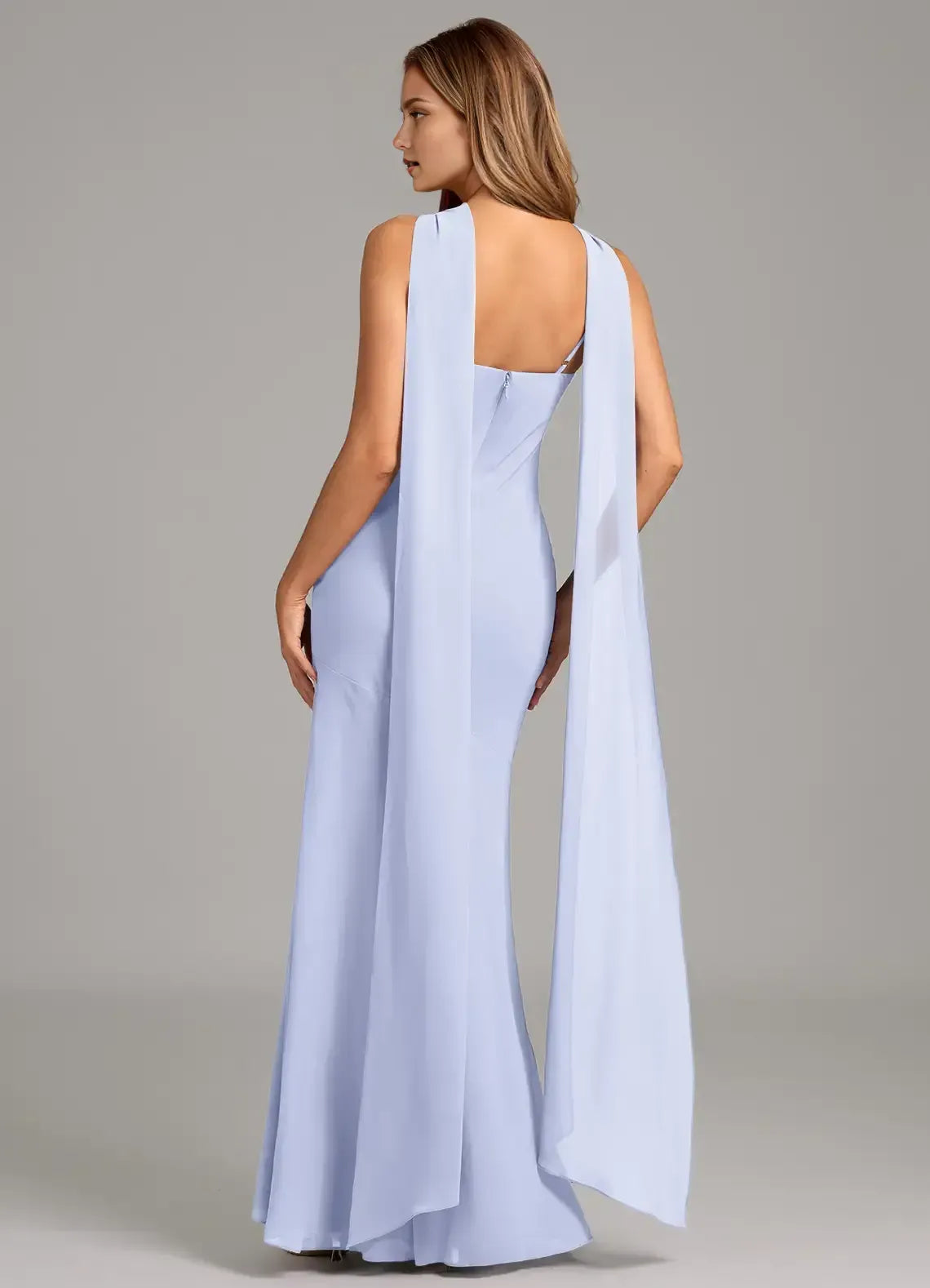 Mermaid Halter Chiffon High Slit Wedding Dress - Yihuiw by Yihuiw
