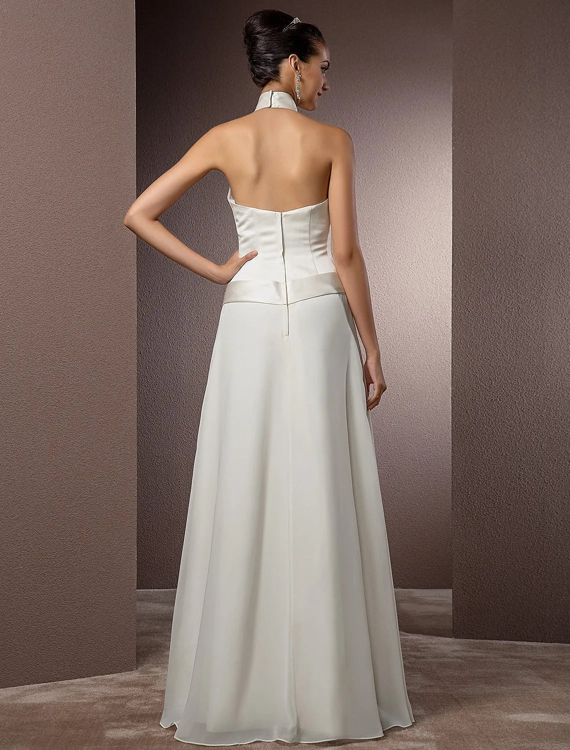 Halter Satin Wedding Dress - Yihuiw by Yihuiw