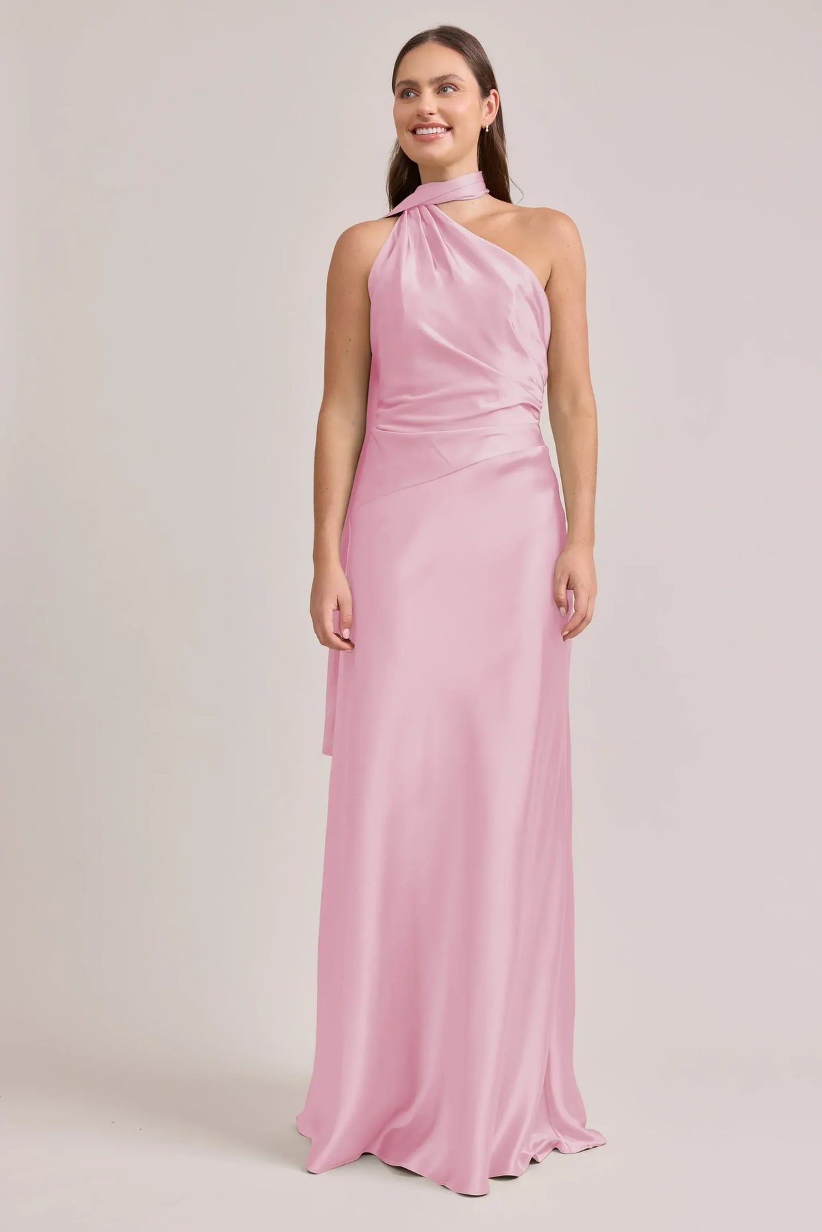 Mermaid Halter Satin Open Back Ruched Wedding Dress - Yihuiw by Yihuiw