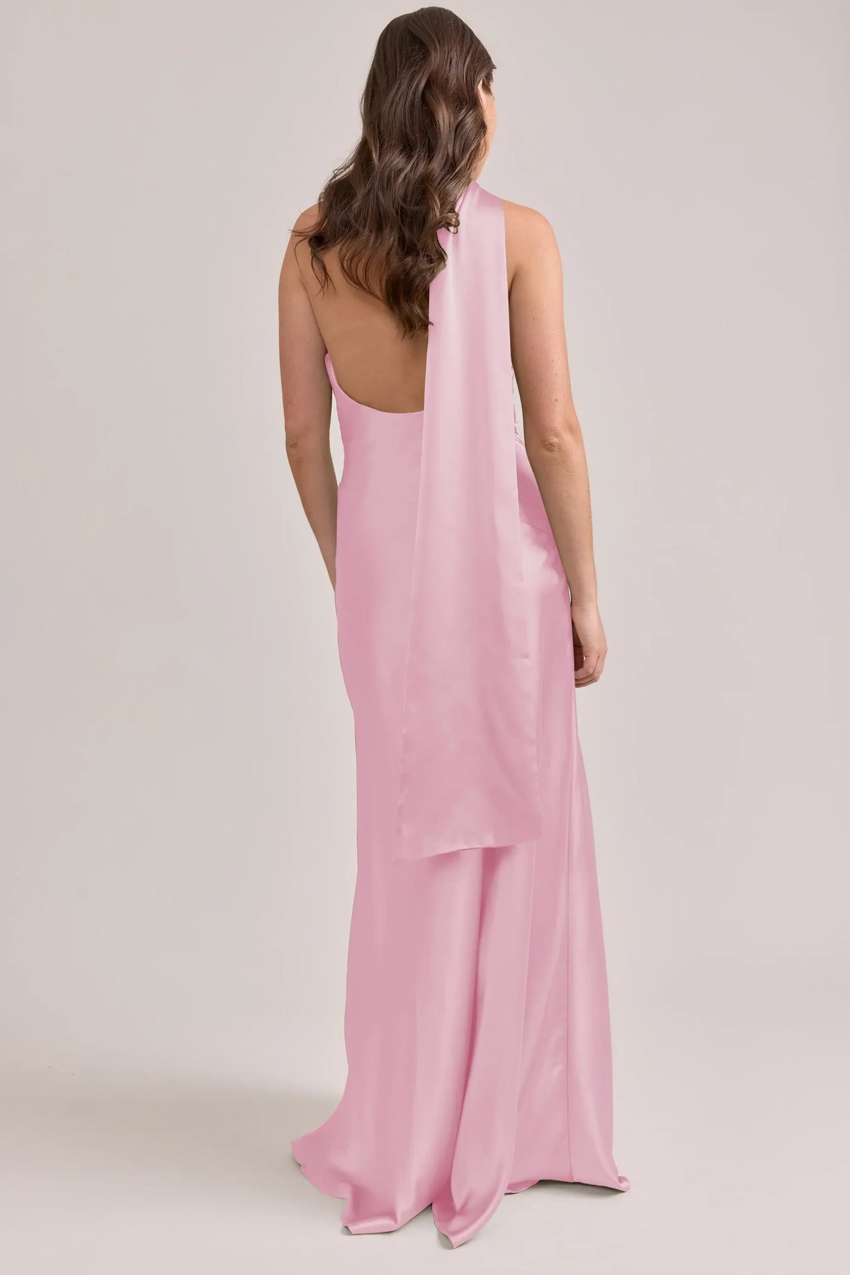 Mermaid Halter Satin Open Back Ruched Wedding Dress - Yihuiw by Yihuiw