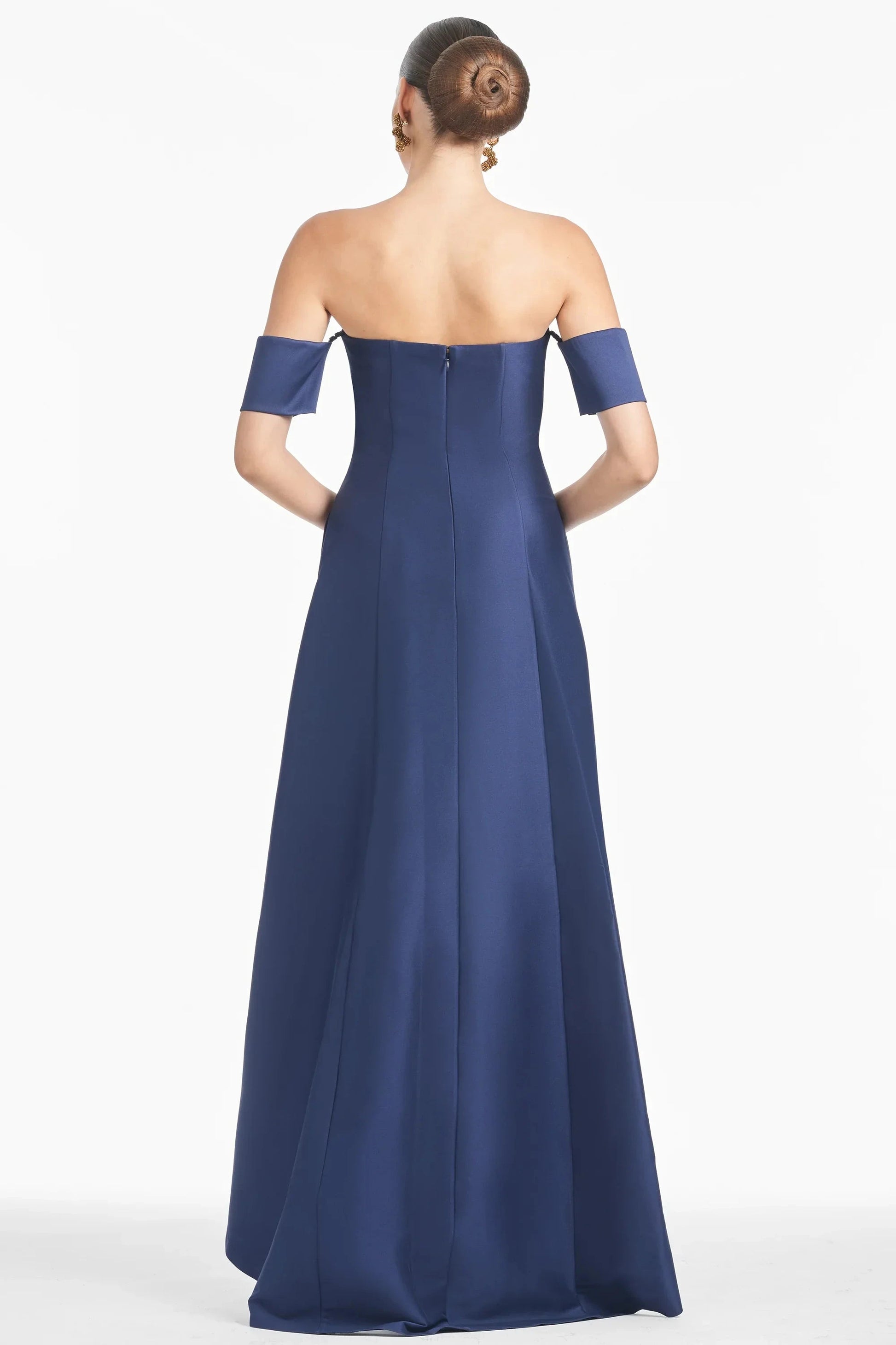 High Low A Line Off the Shoulder Short Sleeve Zipper Back Floor Length Female Evening Dress by YiHuiw