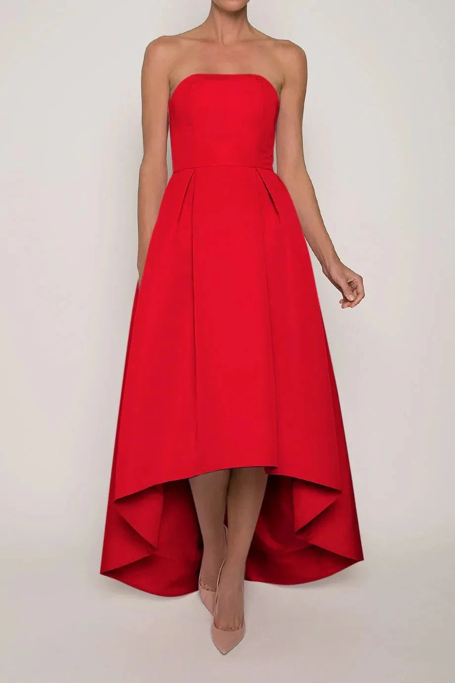 High Low A Line Strapless Sleeveless Zipper Back Floor Length For Sale Evening Dress by YiHuiw