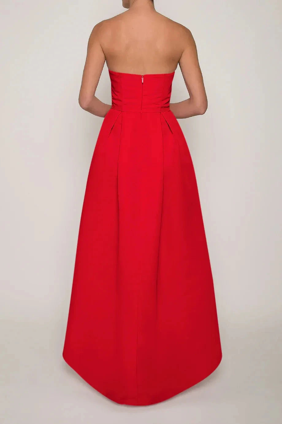 High Low A Line Strapless Sleeveless Zipper Back Floor Length For Sale Evening Dress by YiHuiw