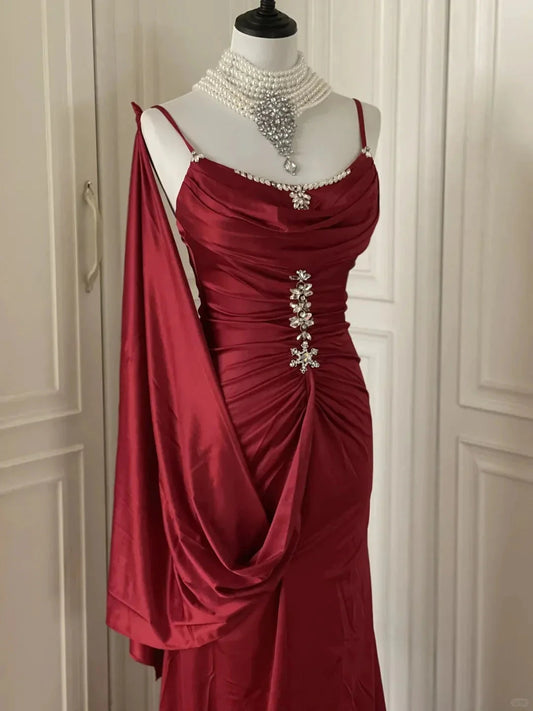 Inspiration Muse Elegant Vintage Fashion Long Floor Length Ball Gown Evening Gown Party Dress simple gentle atmospheric and unique desi Bring summer colors to enhance whiteness by YiHuiw