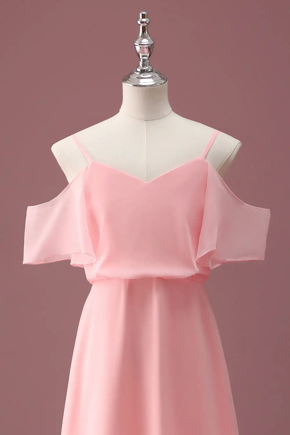 A-Line Spaghetti Strap Cold Shoulder Ruched Wedding Dress - Yihuiw by Yihuiw