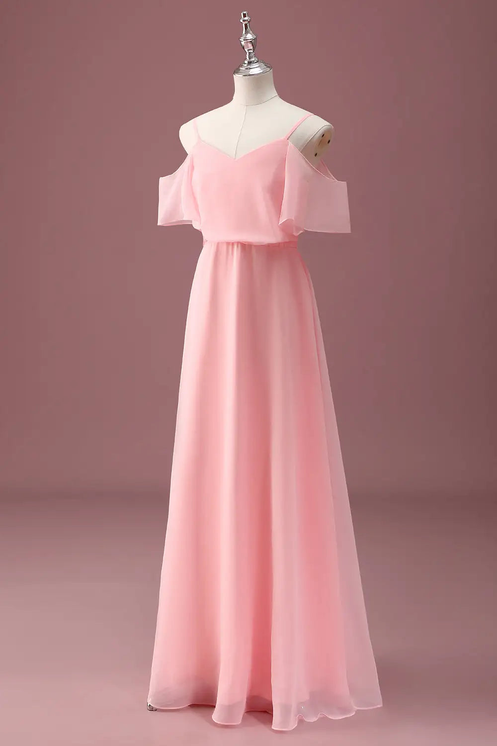 A-Line Spaghetti Strap Cold Shoulder Ruched Wedding Dress - Yihuiw by Yihuiw