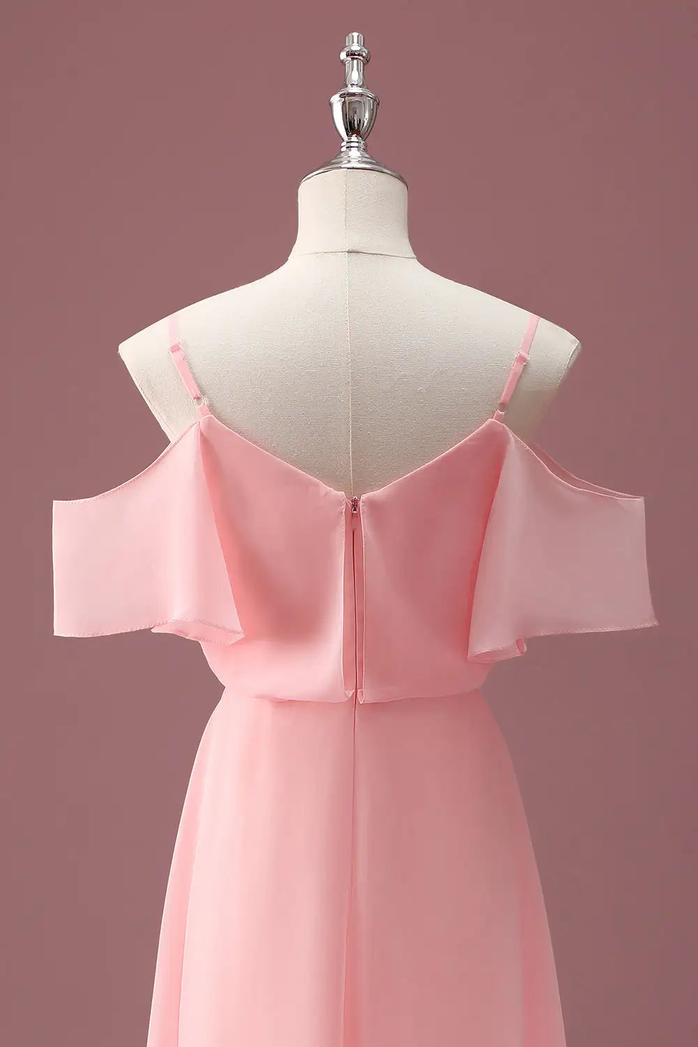 A-Line Spaghetti Strap Cold Shoulder Ruched Wedding Dress - Yihuiw by Yihuiw