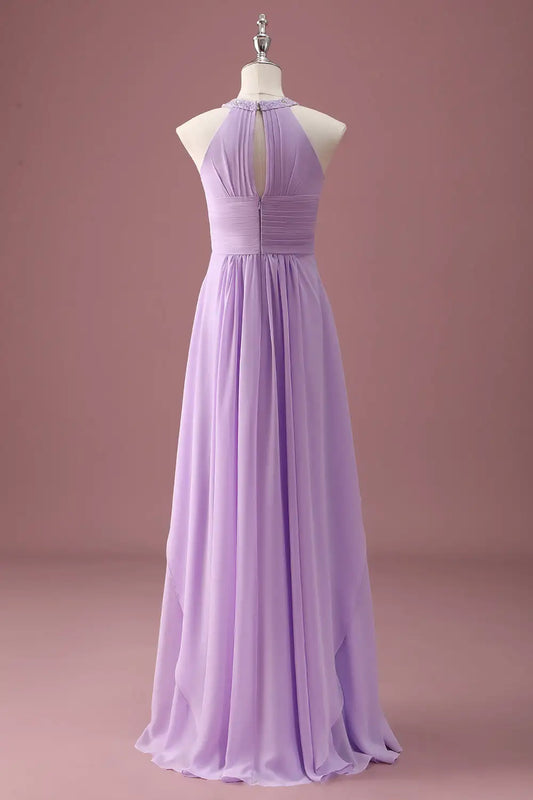 A-Line Halter Sleeveless Pleated Wedding Dress - Yihuiw by Yihuiw