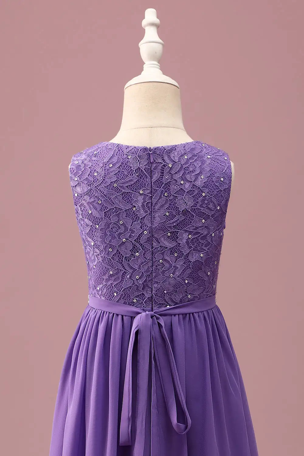A-Line Lace Sleeveless Rhinestone Wedding Dress - Yihuiw by Yihuiw