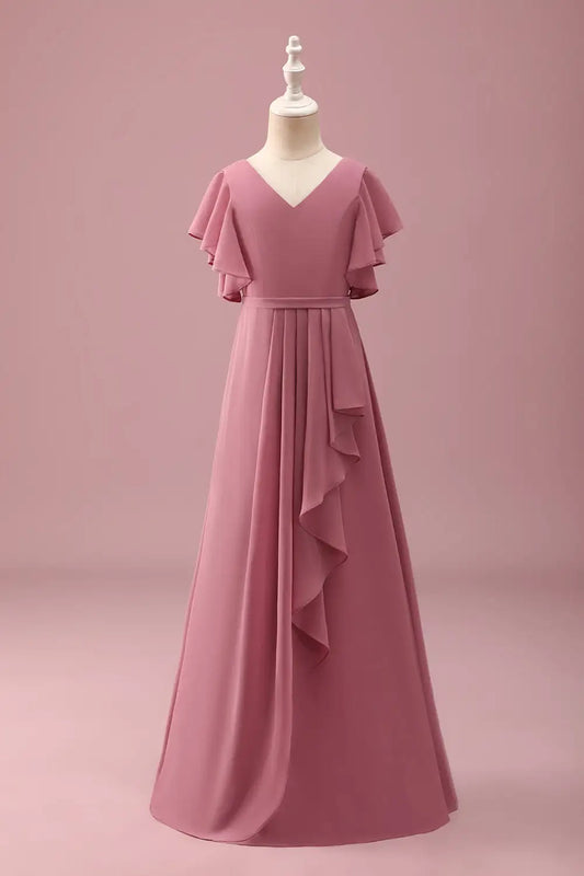 A-Line V-Neck Ruched Wedding Dress - Yihuiw by Yihuiw