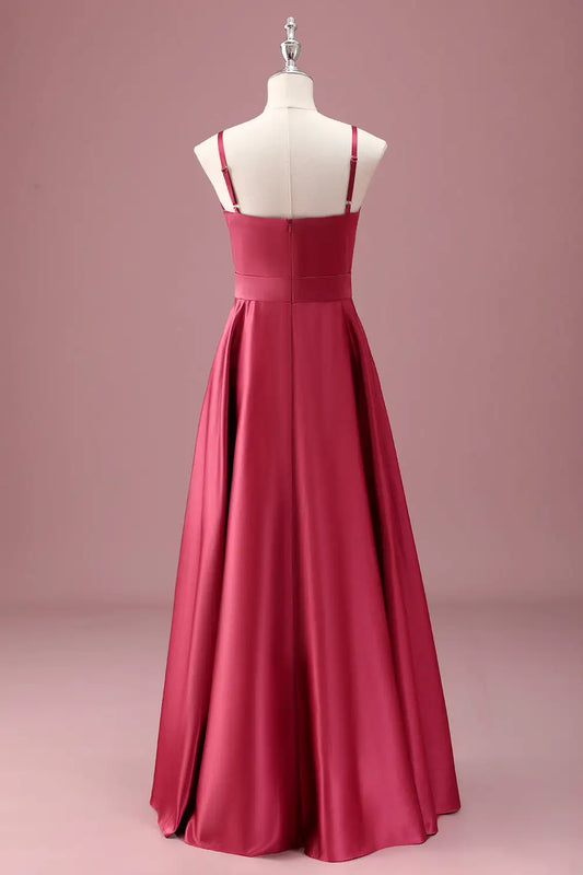 A-Line Spaghetti Strap Lace Lace-Up Back Ruched Wedding Dress - Yihuiw by Yihuiw