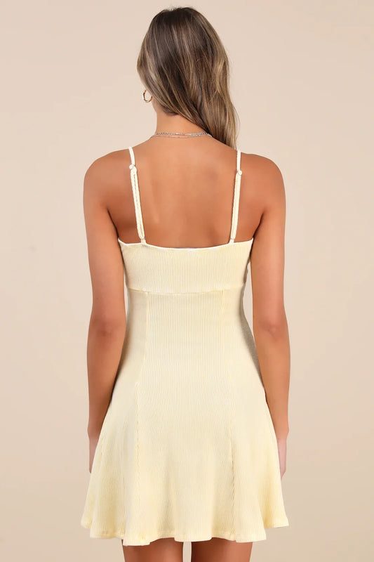 Charming pleated sleeveless mini elastic ribbed knitted round neck tight corset Homecoming Dresses