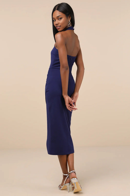 Elegant and sexy stretch crepe knitted pleated slim waist tight skirt Homecoming Dresses
