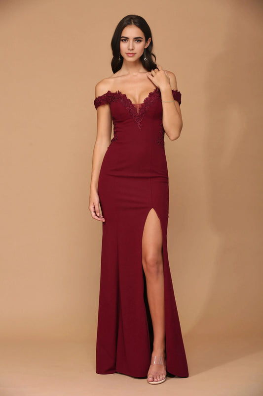 Lace-Embellished Mermaid Sweetheart Off Shoulder Illusion Back Train Floor Length Prom Dress by YiHuiw