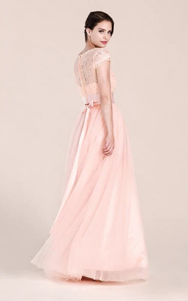 A-Line Lace Floor-Length Wedding Dress - Yihuiw by Yihuiw