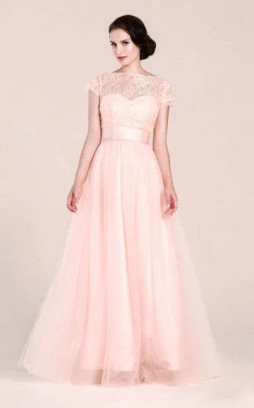 A-Line Lace Floor-Length Wedding Dress - Yihuiw by Yihuiw