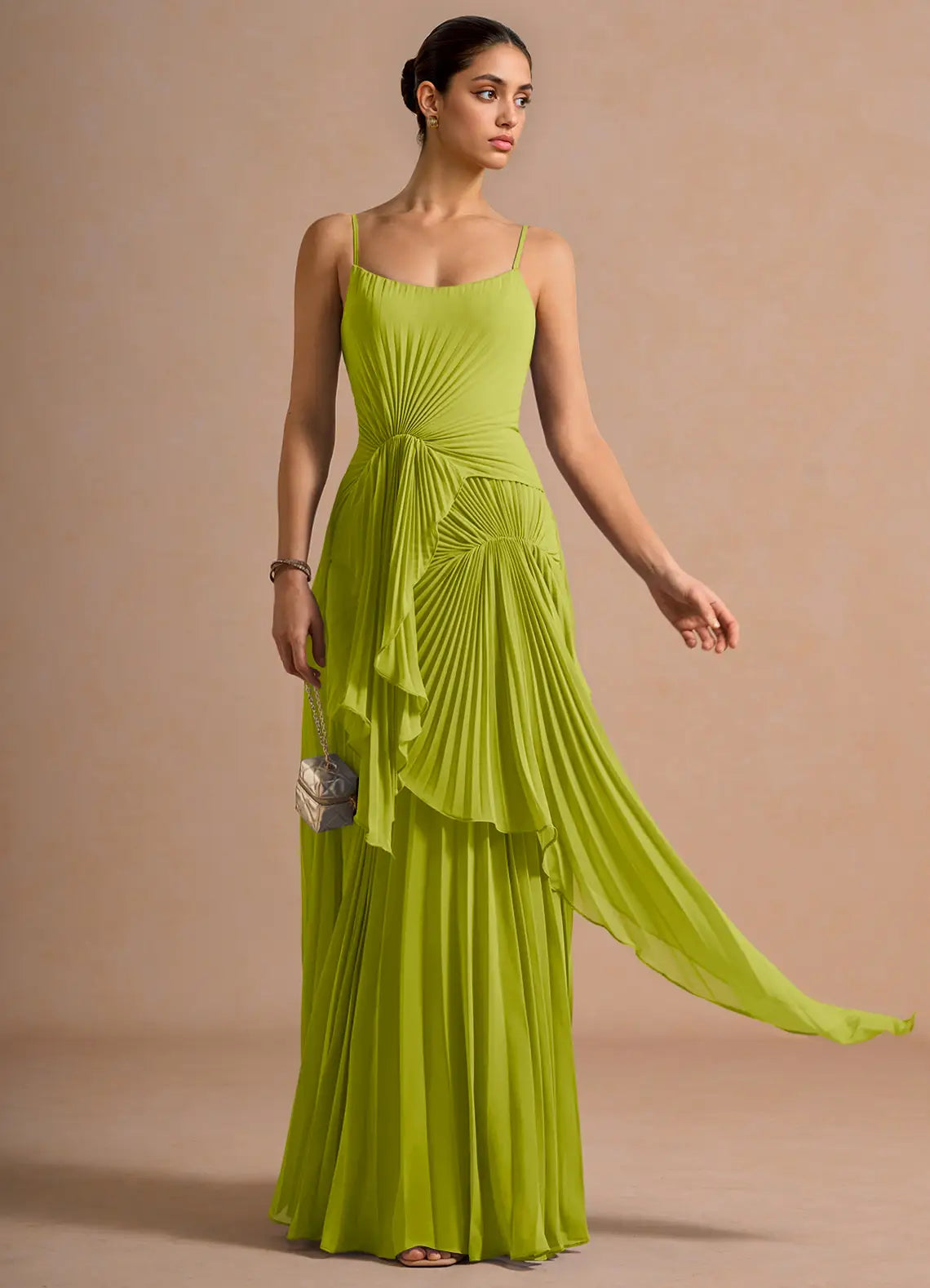 Spaghetti Strap Lace Ruffled Floor-Length Wedding Dress - Yihuiw by Yihuiw
